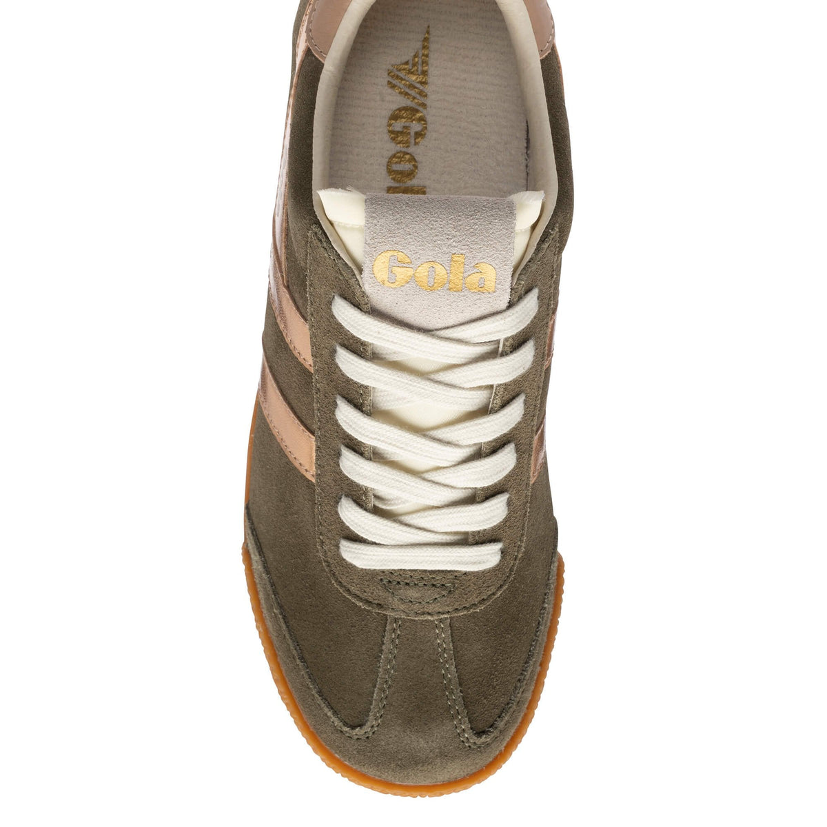 Gola Womens Trainer Elan Glitz Khaki/Rose Gold/Cameo