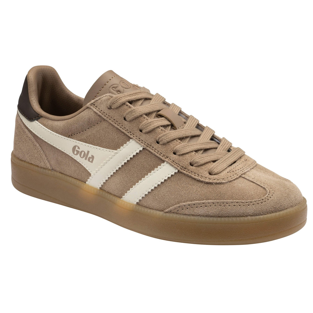 Gola Viper women's taupe suede trainers with off-white wingflash