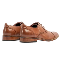 Goor Men's Leather Lace Up Shoes Mid Brown