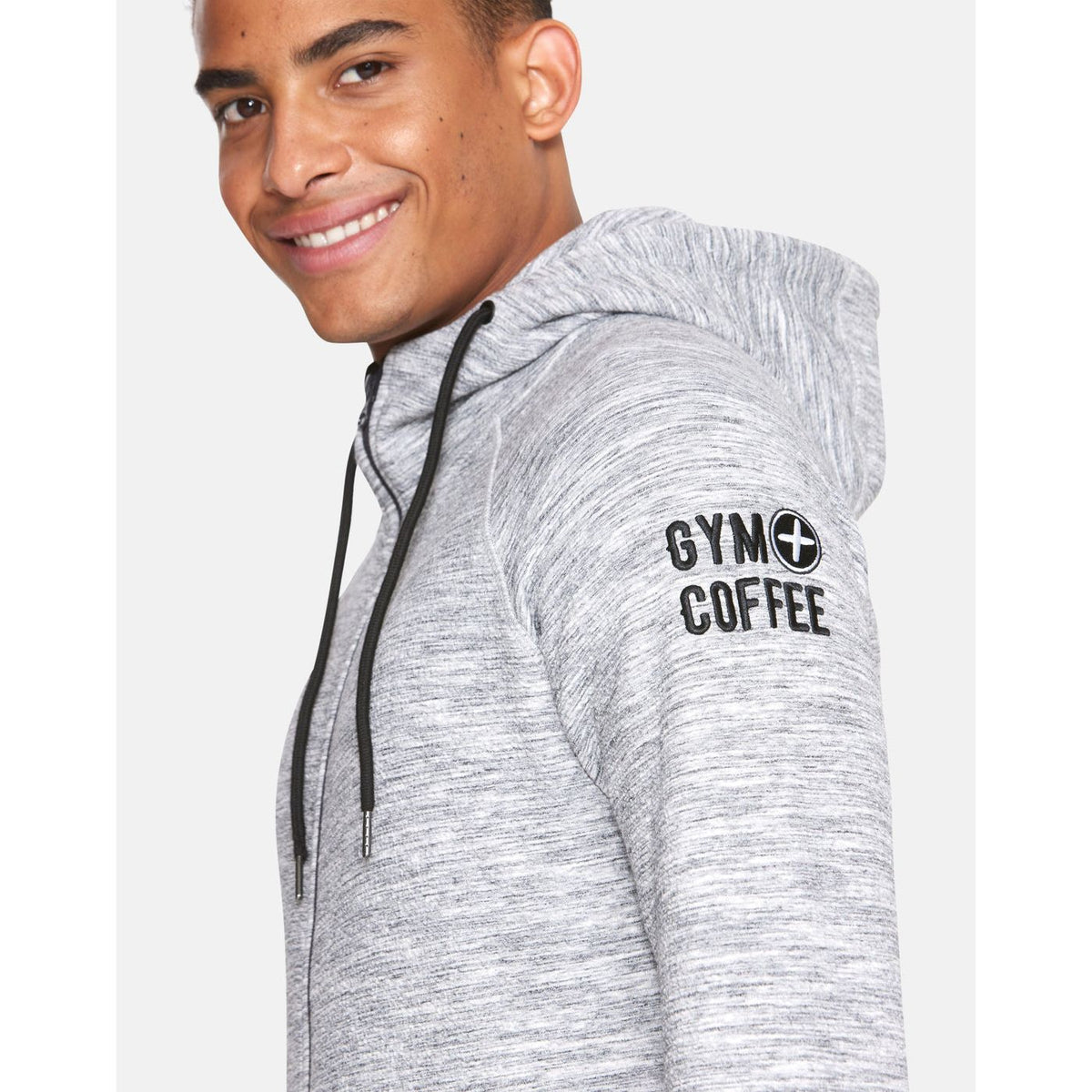 Gym Coffee Mens Fleck Hoodie Grey Fleck Donaghys