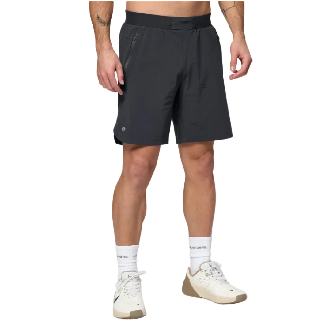 Gym Plus Coffee men's grey shorts with zip