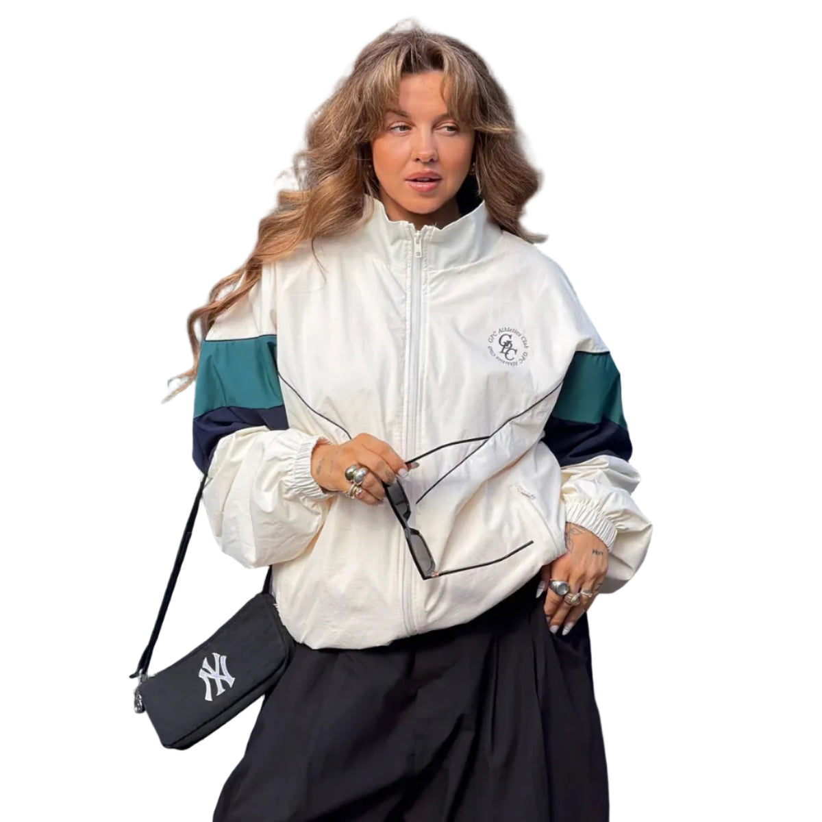 Gym+Coffee women's ecru Star windbreaker jacket