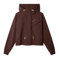 Gym+Coffee Womens Jacket Cinch Windbreaker Mocha Bean