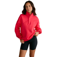 Gym+Coffee Womens Sweatshirt Snap Collar Sierra Power Red