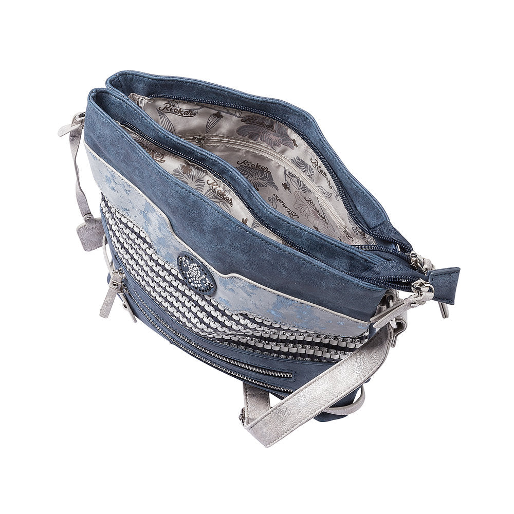 Rieker Womens Cross Body Bag Navy/Ice Frost