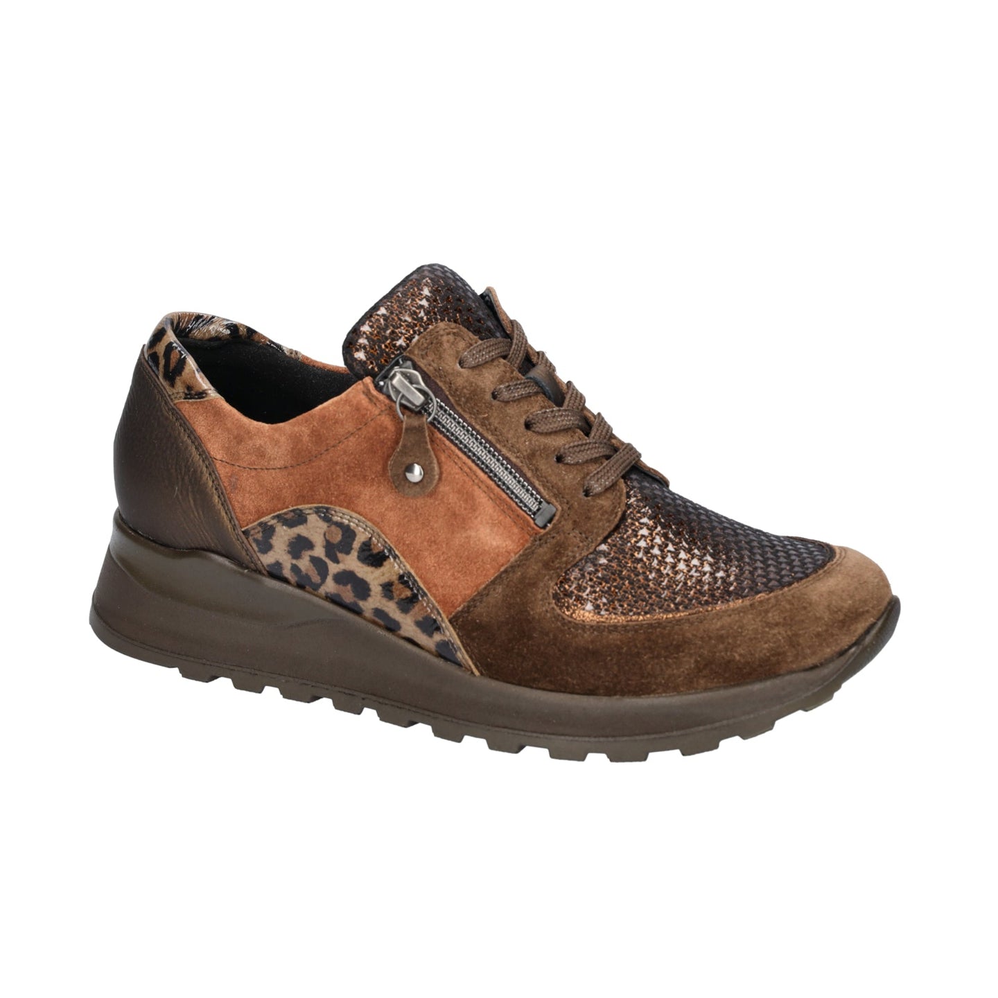 Waldlaufer Womens Trainer H64007 Wood Rost Khaki