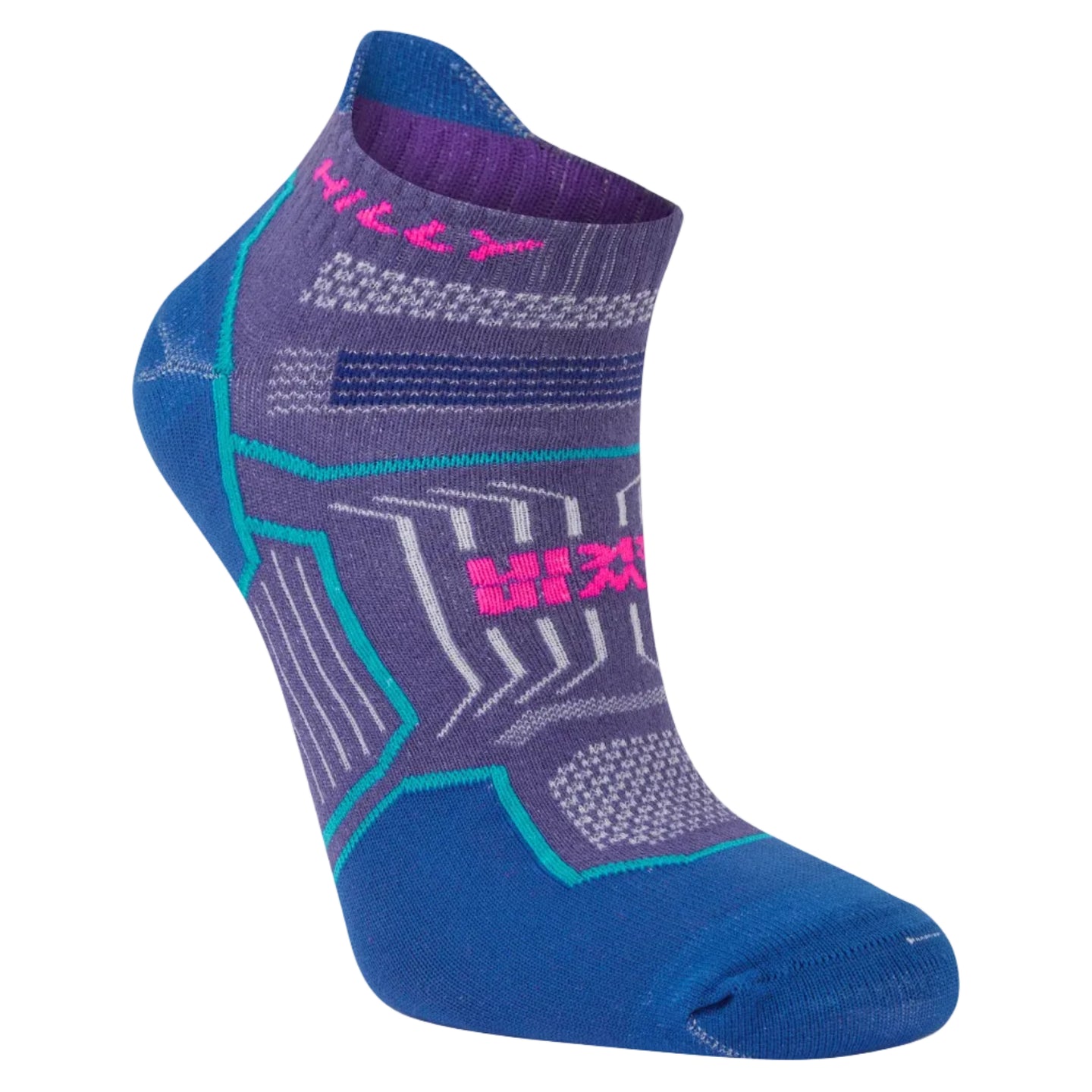 Hilly Unisex Socks Twin Skin Socklet Med Grape/Blue