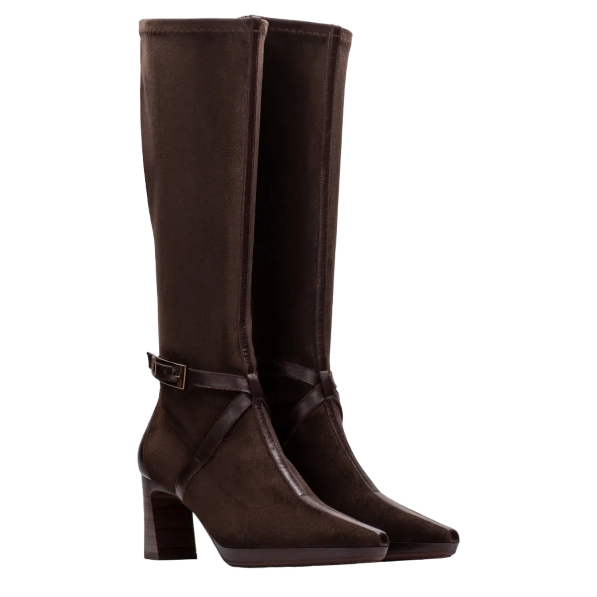 Hispanitas women's espresso brown leather knee high boot
