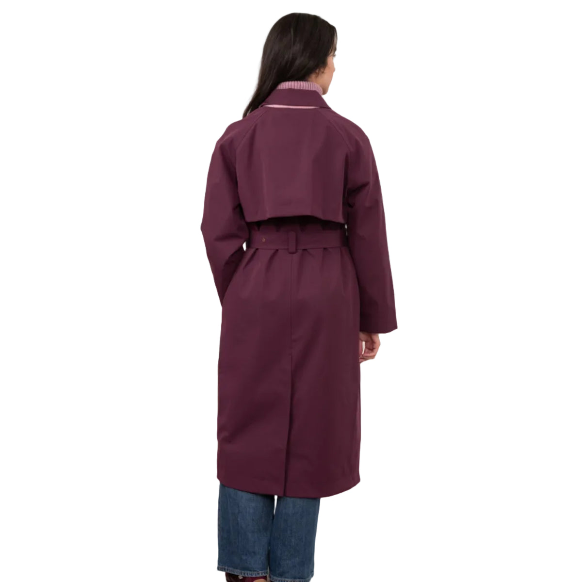 Lighthouse women's Harper trench coat in damson purple