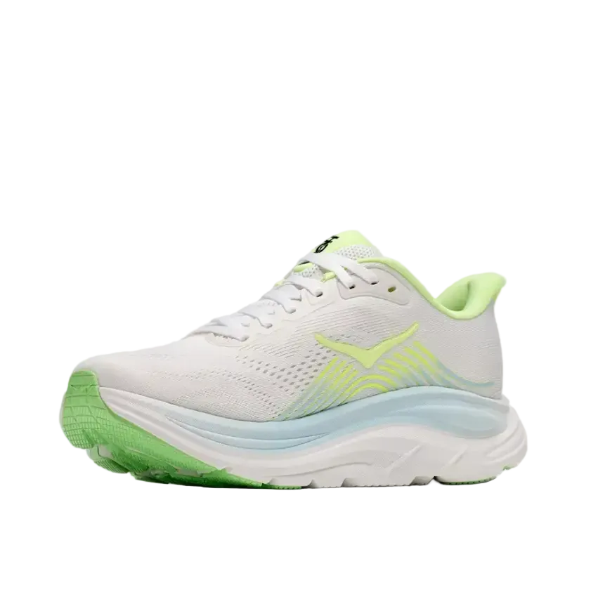 Hoka Womens Trainer Clifton 11 Wide Frost/Neon Yuzu