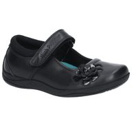 Hush Puppies Girls School Shoe Jessica Jnr Black Leather - Donaghys