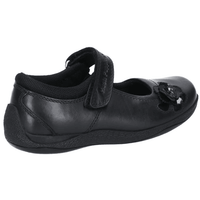 Hush Puppies Girls School Shoe Jessica Snr Black Leather - Donaghys