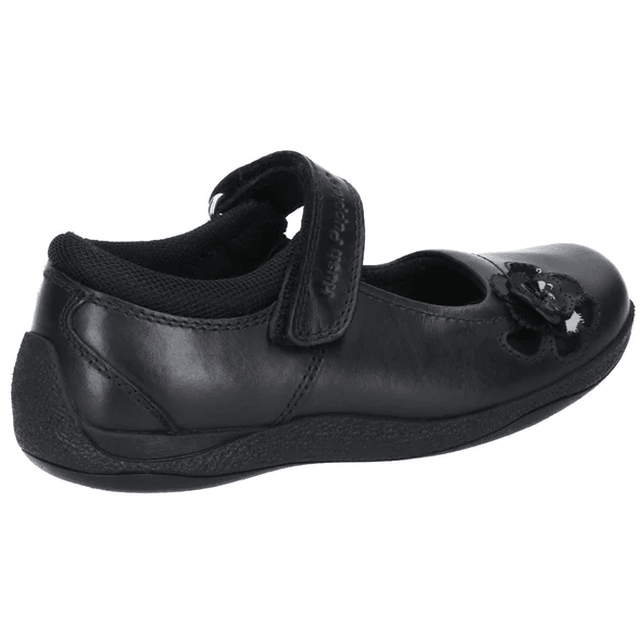 Hush Puppies Girls School Shoe Jessica Snr Black Leather - Donaghys
