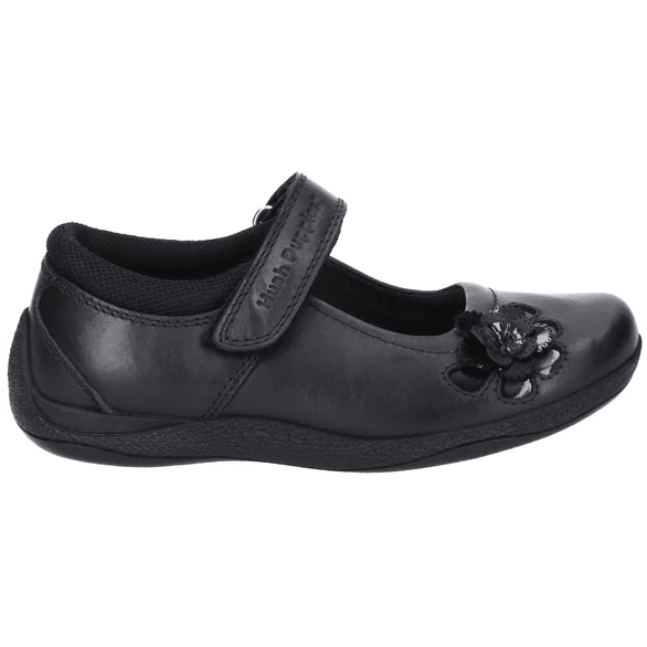 Hush Puppies Girls School Shoe Jessica Snr Black Leather - Donaghys
