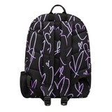 Hype Girls Backpack Iconic Glitter Scribble Hearts Black/Purple