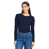 ICHI Philuca Long Sleeve Top Maritime Blue