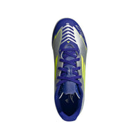 Adidas Junior Astro Turf Boots F50 TF J Messi Silver Met/Solar Yellow/Lucid Blue