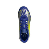 Adidas Junior Astro Turf Boot F50 League TF J Messi Silver Metallic/Solar Yellow/Lucid Blue