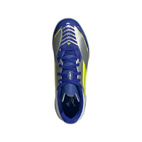 Adidas Junior Astro Turf Boot F50 League TF J Messi Silver Metallic/Solar Yellow/Lucid Blue