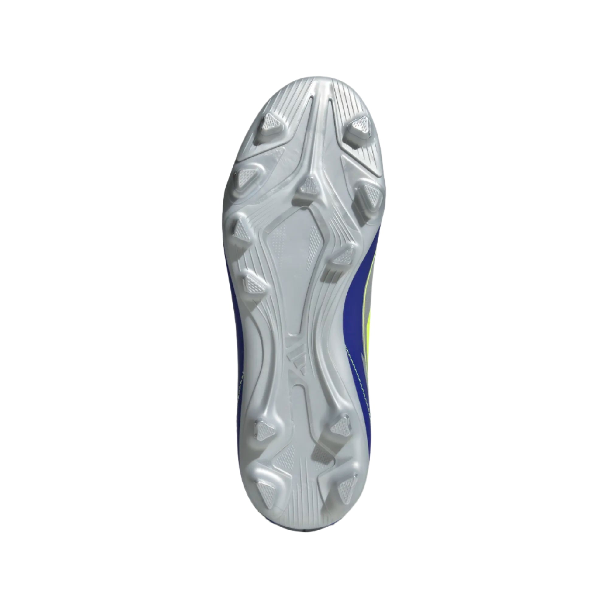Adidas Junior Football Boot F50 FG/MG J Messi Silver Met/Solar Yellow/Lucid Blue