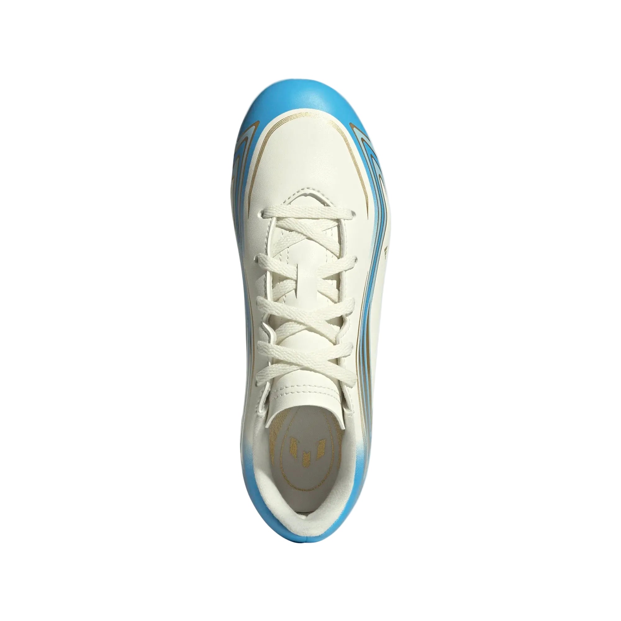 Adidas Kids Football Boot F50 Messi Club FG/MG Ivory/Iceblu