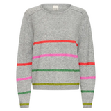 Ichi women's grey striped knitted jumper
