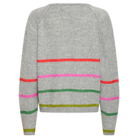 Ichi women's grey striped knitted jumper