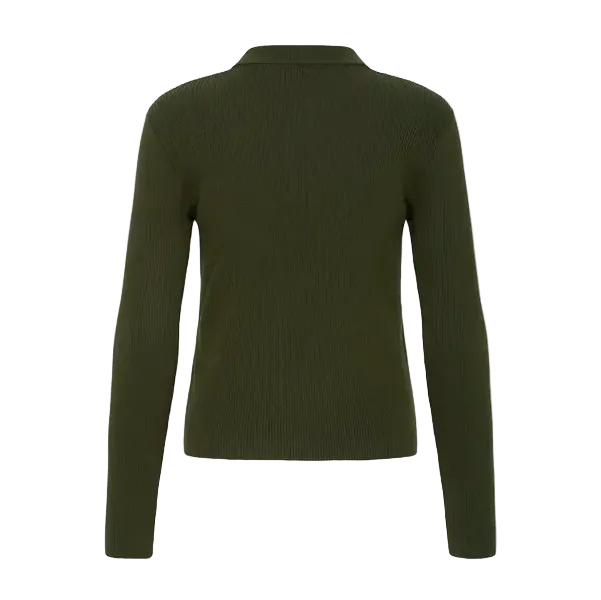 Ichi Womens Cardigan Luls Rib Polo Rosin