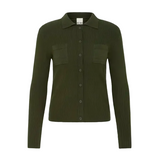 Ichi Womens Cardigan Luls Rib Polo Rosin