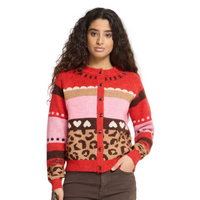 Ichi women's multi-pattern knitted cardigan