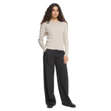 Ichi Womens Cardigan Luls Rib Polo Oatmeal Melange