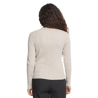 Ichi Womens Cardigan Luls Rib Polo Oatmeal Melange