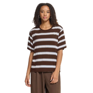 Ichi Womens T-Shirt Rebetta Coffee/Celestial Blu