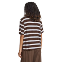 Ichi Womens T-Shirt Rebetta Coffee/Celestial Blu