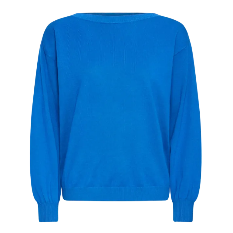 Ichi Womens Sweater Luls Boat Neck LS Nautical Blue