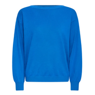 Ichi Womens Sweater Luls Boat Neck LS Nautical Blue
