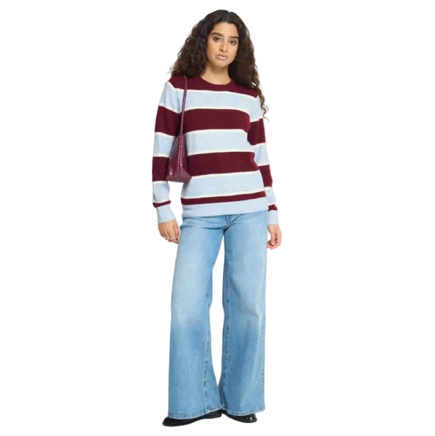 Ichi Womens Sweater Edeen LS Rhododendron/Blue