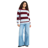 Ichi Womens Sweater Edeen LS Rhododendron/Blue