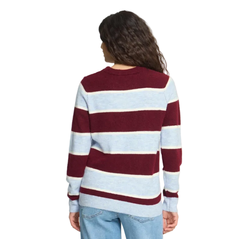 Ichi Womens Sweater Edeen LS Rhododendron/Blue