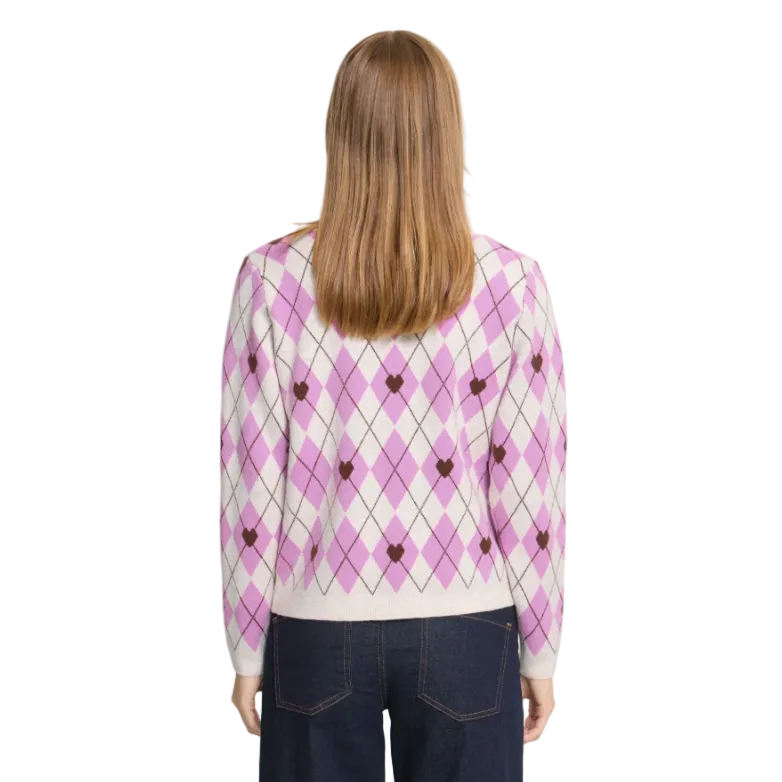 Ichi Womens Sweater Brielle LS9 Oatmeal Melange Harlekin