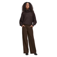 Ichi women's brown wide-leg trousers