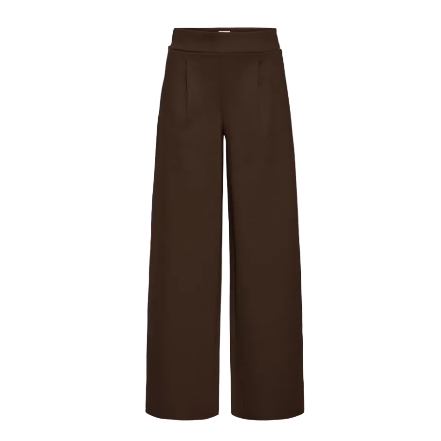 Ichi women's brown wide-leg trousers
