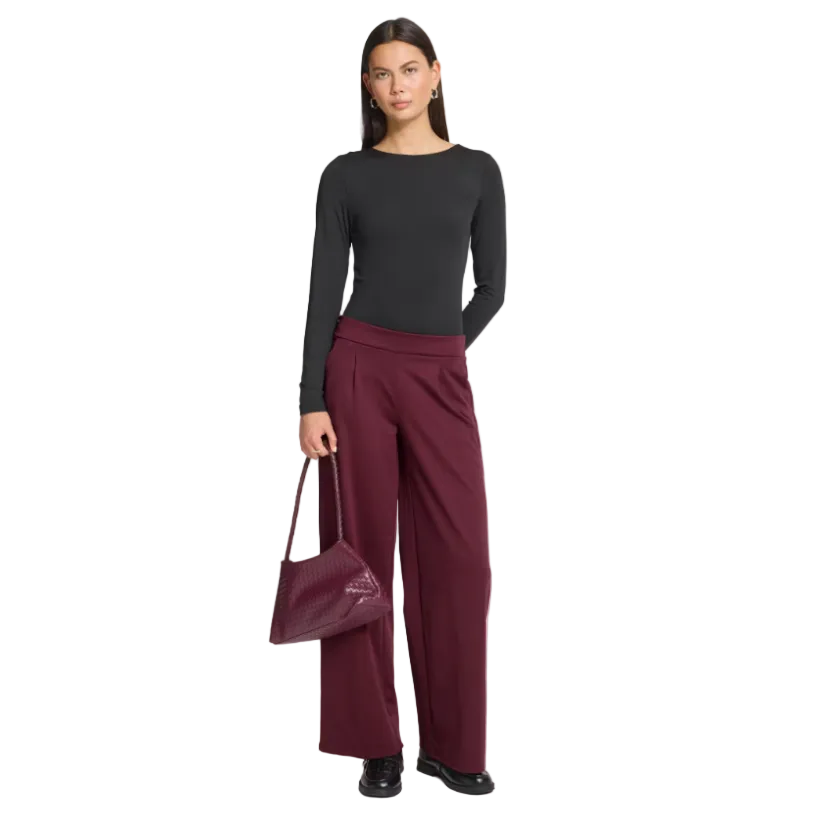 Ichi Womens Pant Kate Long Wide Zinfandel