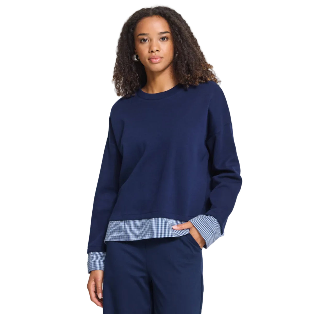 Ichi Womens Jumper Pinda Mix Maritime Blue
