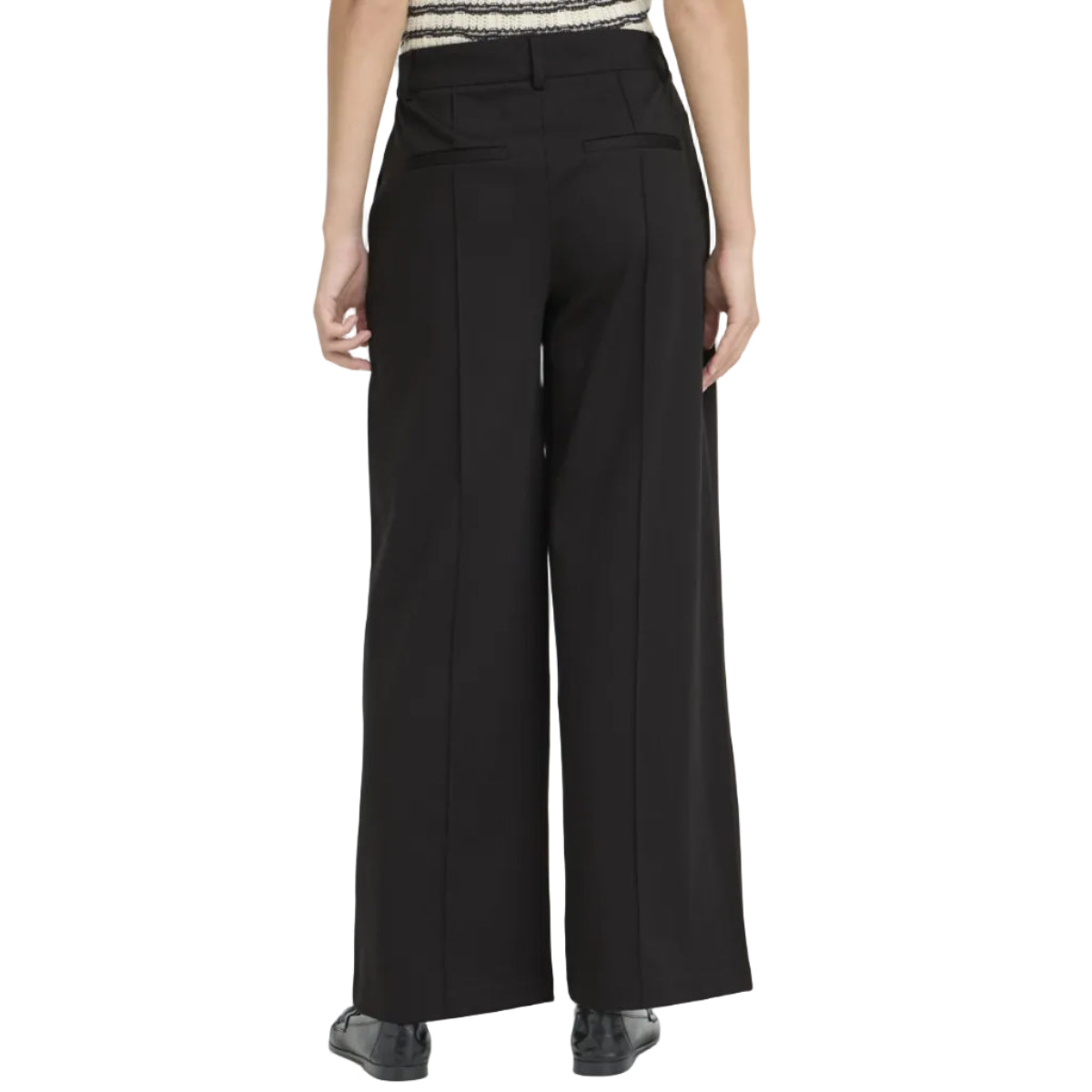 Ichi Kate women's black wide-leg office trousers