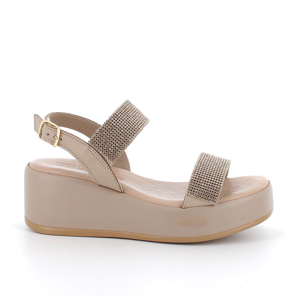 Igi &amp; Co Womens Platform Sandal Vitello Ocean/Taupe