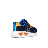Geox boys' navy and orange mesh lace-up trainer