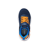 Geox boys' navy and orange mesh lace-up trainer