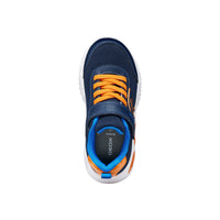 Geox boys' navy and orange mesh lace-up trainer