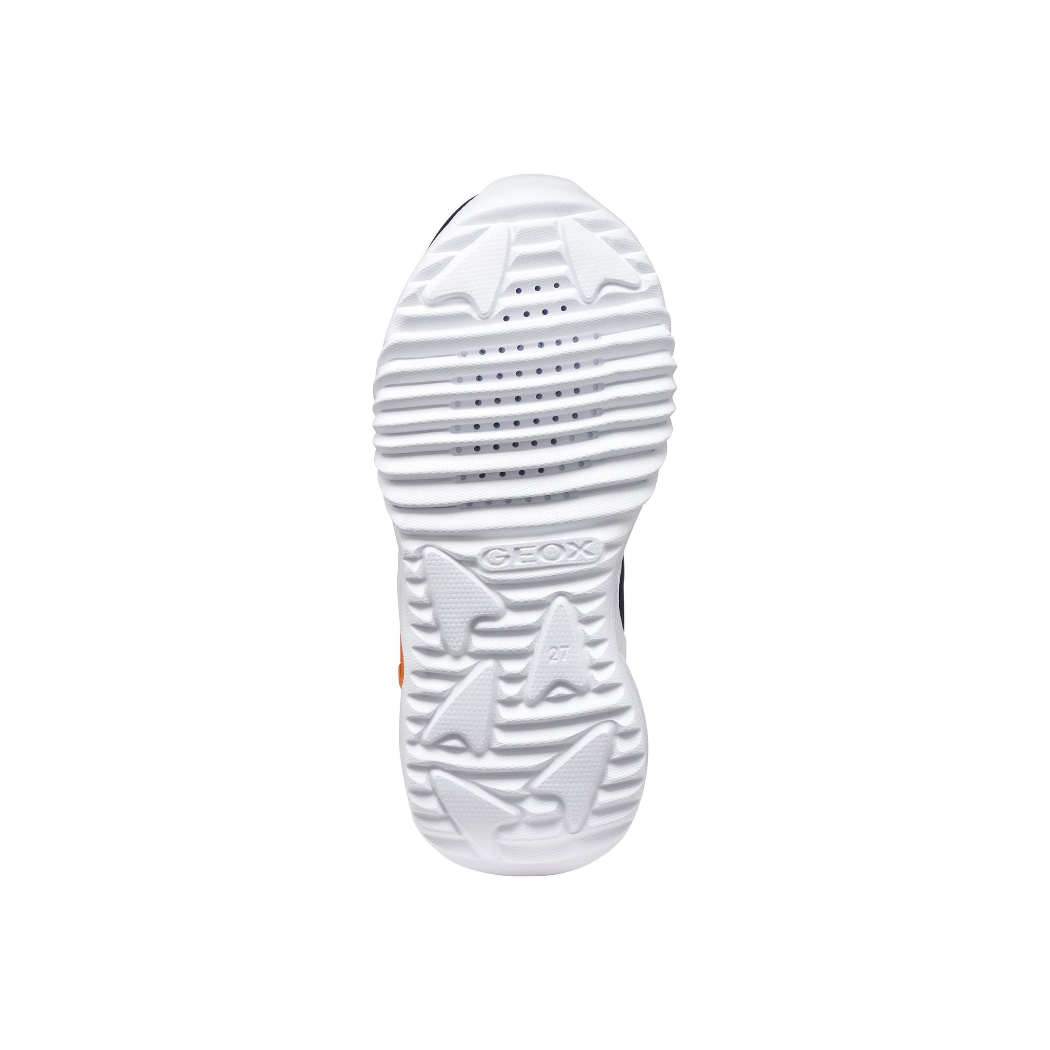 Geox boys' navy and orange mesh lace-up trainer